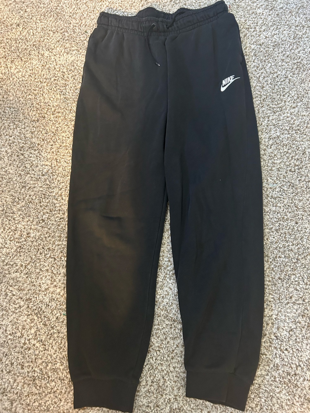 Nike Black Men's Sweatpants with White Swoosh